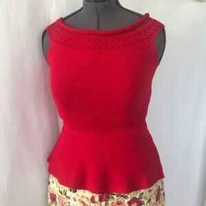 💜Eva Mendes New York & Co Red Peplum Sleeve…